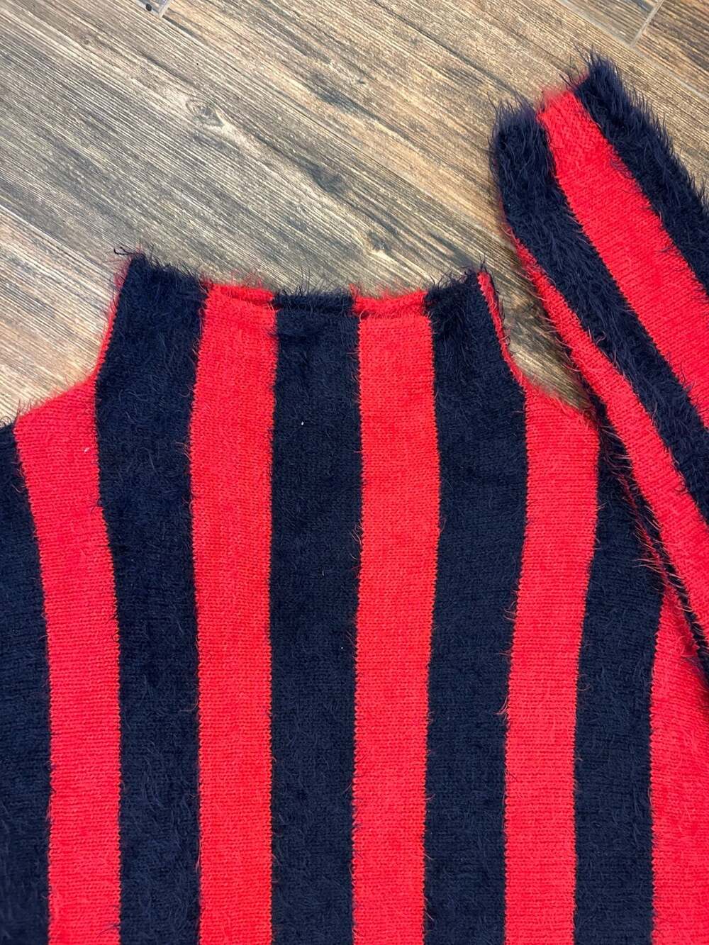 Blank NYC Striped Eyelash Knit Mock Neck Sweater - Picture 3 of 8